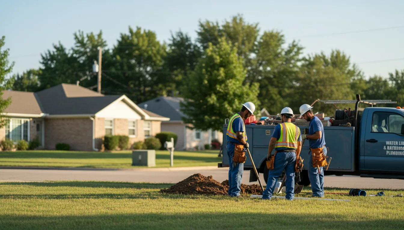 Residential water line and bathroom plumbing service in Lake, MI